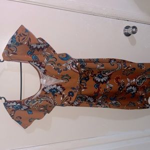 Quality orange pattern dress